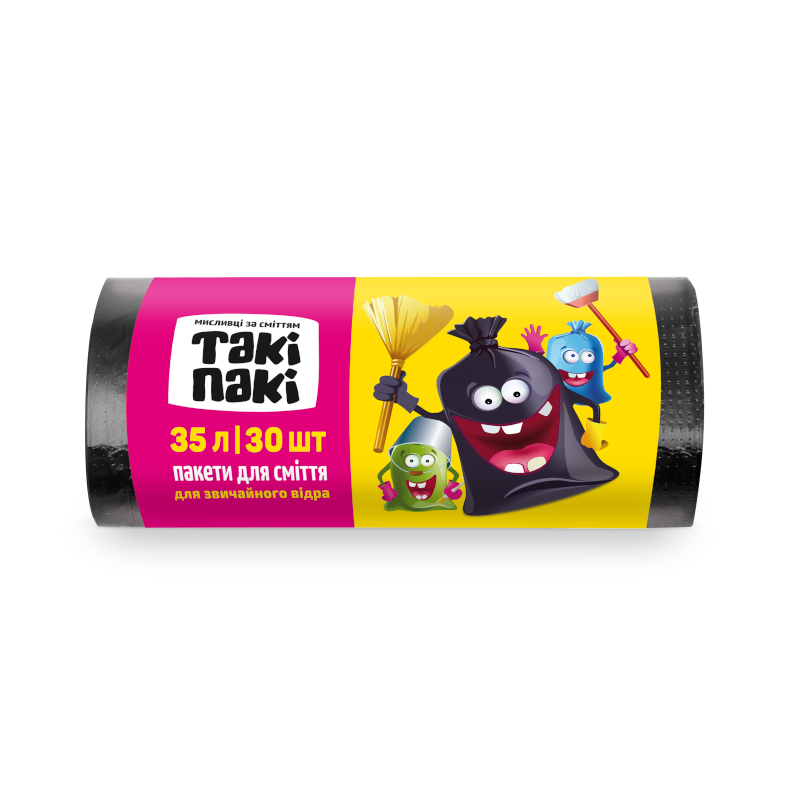 Пакети для сміття ТАКІ ПАКІ, 35 л., 30 шт., 8 мкм.